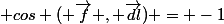  cos ( \vec{f} , \vec{dl}) = -1