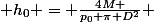  h_0 = \frac{4M }{p_0 \pi D^2} 