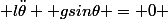  l\ddot{\theta}+ gsin\theta = 0 