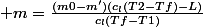  m=\frac{(m0-m')(c_l(T2-Tf)-L)}{c_l(Tf-T1)}