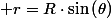  r=R\cdot\sin\left(\theta\right)