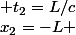 x_2=-L ; t_2=L/c