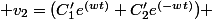  v_2=(C'_1e^{(wt)}+C'_2e^{(-wt)}) 