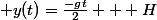  y(t)=\frac{-gt}{2} + H