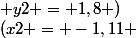 (x2 = -1,11 ; y2 = 1,8 )