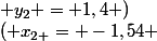 ( x_{2 }= -1,54 ; y_{2} = 1,4 )