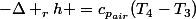 -\Delta _{r}h =c_{p_{air}}(T_{4}-T_{3})