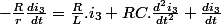 -\frac{R}{r}\frac{di_{3}}{dt}=\frac{R}{L}.i_{3}+RC.\frac{d^{2}i_{3}}{dt^{2}}+\frac{di_{3}}{dt}
