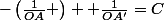 -\left(\frac{1}{OA} \right)+ \frac{1}{OA'}=C