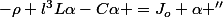 -\rho l^3L\alpha-C\alpha =J_o \alpha ''