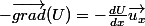 -\vec{grad}(U)=-\frac{dU}{dx}\vec{u_x}