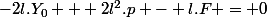 -2l.Y_0 + 2l^2.p - l.F = 0