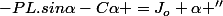 -PL.sin\alpha-C\alpha =J_o \alpha ''