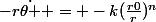 -r\dot{\theta } = -k(\frac{r0}{r})^n
