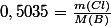 0,5035=\frac{m(Cl)}{M(B)}