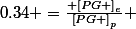 0.34 =\frac{ \left[PG \right]_{e}}{\left[PG \right]_{p}} 