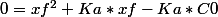 0=xf^2+Ka*xf-Ka*C0