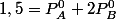 1,5=P_{A}^{0}+2P_{B}^{0}