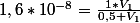 1,6*10^{-8}=\frac{1*V_1}{0,5+V_1}