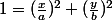 1=(\frac{x}{a})^{2}+(\frac{y}{b})^{2}