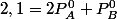 2,1=2P_{A}^{0}+P_{B}^{0}