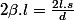 2\beta.l=\frac{2l.s}{d}