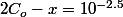 2C_o-x=10^{-2.5}