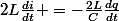 2L\frac{di}{dt} =-\frac{2L}{C}\frac{dq}{dt}