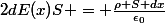 2dE(x)S = \frac{\rho S dx}{\epsilon_0}