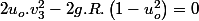 2u_{o}.v_{3}^{2}-2g.R.\left(1-u_{o}^{2}\right)=0