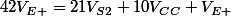 42V_{E+}=21V_{S2}+10V_{CC}+V_{E+}