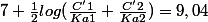 7+\frac{1}{2}log(\frac{C'1}{Ka1}+\frac{C'2}{Ka2})=9,04