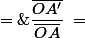 \large \gamma\;=\;\dfrac{\bar{A'B'}}{\bar{AB}}\;=\;\dfrac{\bar{OA'}}{\bar{OA}}\:=\;\dfrac{2\times\bar{OF'}}{-\,2\times\bar{OF'}}\;=\;-\,1
