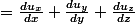 =\frac{du_x}{dx} \frac{du_y}{dy} \frac{du_z}{dz}
