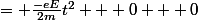 = \frac{-eE}{2m}t^2 + 0 + 0