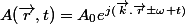 A(\vec{r},t)=A_0e^{j(\vec{k}.\vec{r}\pm\omega t)}