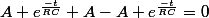 A e^{\frac{-t}{RC}}+A-A e^{\frac{-t}{RC}}=0