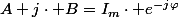 A+j\cdot B=I_{m}\cdot e^{-j\varphi}