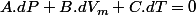 A.dP+B.dV_{m}+C.dT=0