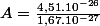 A=\frac{4,51.10^{-26}}{1,67.10^{-27}}