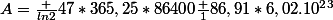 A=\frac {ln2}{47*365,25*86400}\frac {1}{86,91}*6,02.10^2^3