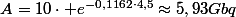A=10\cdot e^{-0,1162\cdot4,5}\approx5,93Gbq