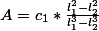 A=c_{1}*\frac{l_{1}^2-l_{2}^2}{l_{1}^3-l_{2}^3}
