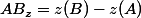 AB_z=z(B)-z(A)