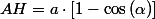 AH=a\cdot\left[1-\cos\left(\alpha\right)\right]