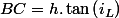 BC=h.\tan\left(i_{L}\right)