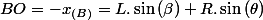 BO=-x_{(B)}=L.\sin\left(\beta\right)+R.\sin\left(\theta\right)