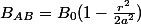 B_{AB}=B_{0}(1-\frac{r^{2}}{2a^{2}})