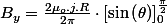 B_{y}=\frac{2\mu_{o}.j.R}{2\pi}\cdot\left[\sin\left(\theta\right)\right]_{0}^{\frac{\pi}{2}}