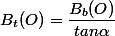 B_t(O)=\dfrac{B_b(O)}{tan\alpha}